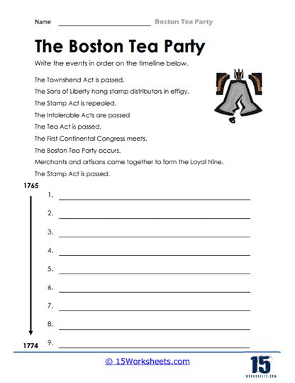 boston tea party worksheet 5th grade